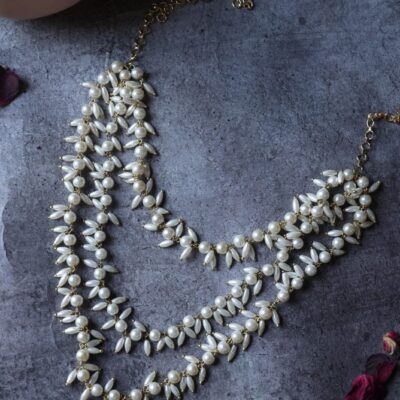 Pretty Rice Pearl Layered Necklace