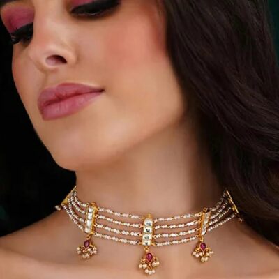 Women Gold Flexi Alloy Necklace