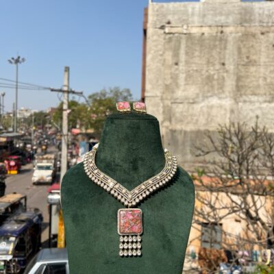 Polki Necklace With Earring