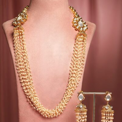 Long Kundan Pearl Necklace