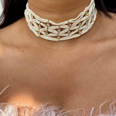 Gold Plated Pearls Kundan Necklace