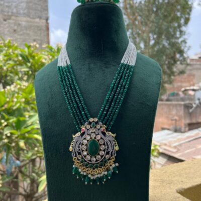 Green Polki Pearl Necklace