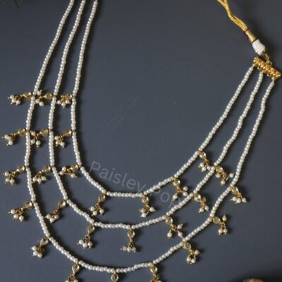 Gold Plated Pearls Multi Layer Necklace