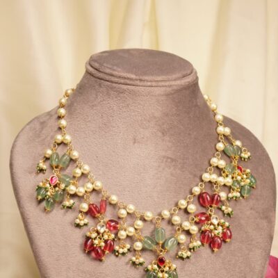 Beautiful Multi Beads Kundan Necklace