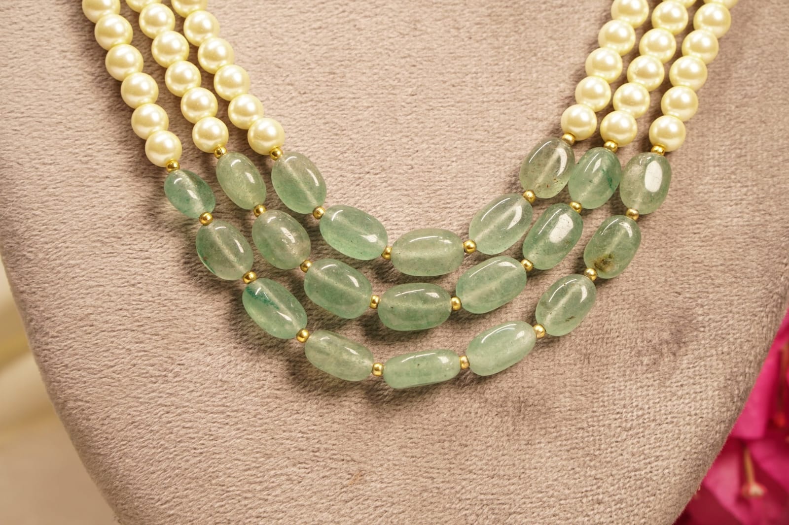 Green beads Necklace - Image 2