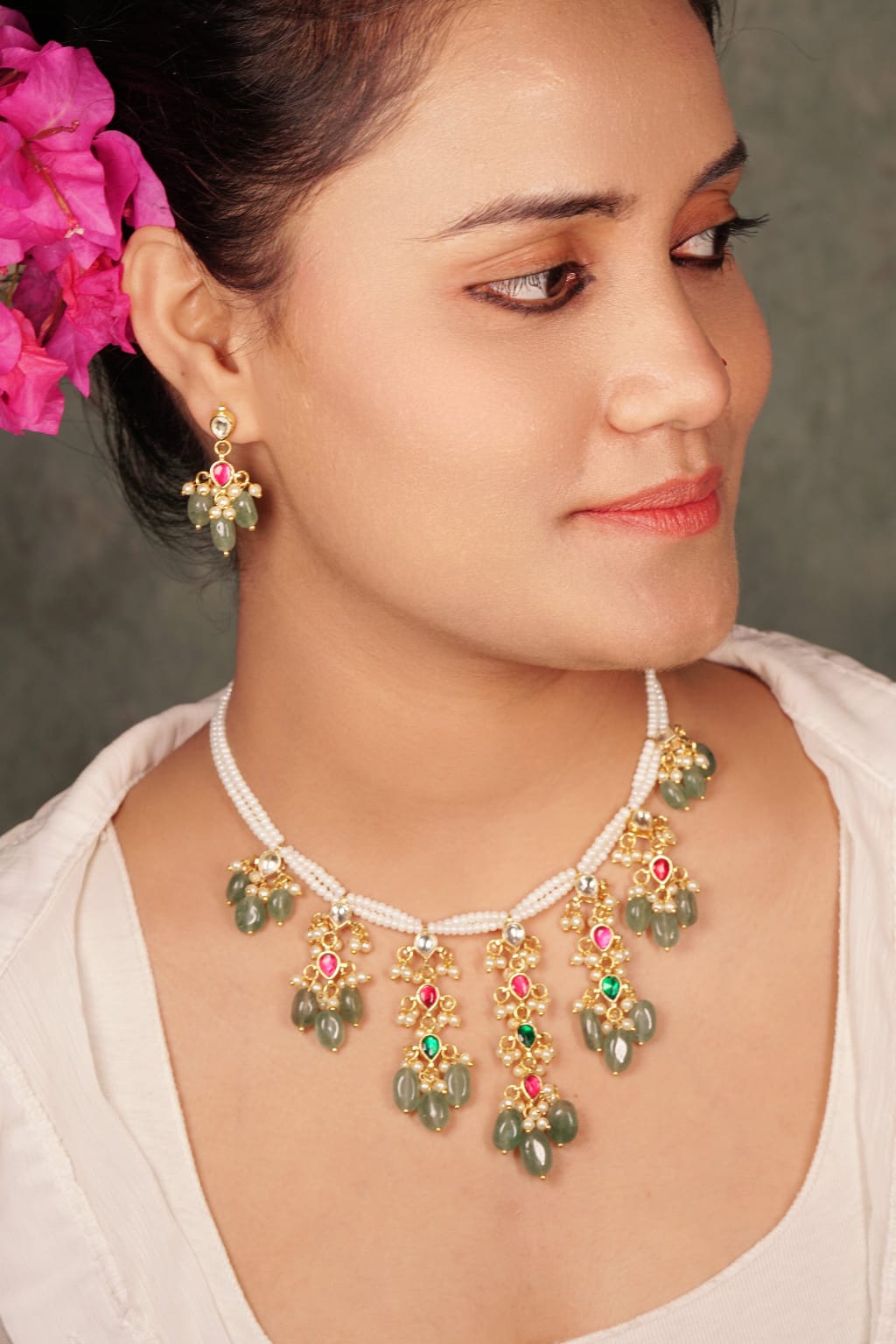 Kundan Beads Necklace set