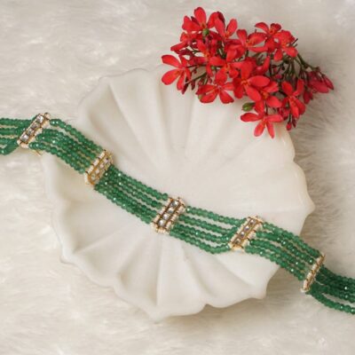 Kundan green choker necklace