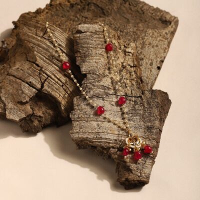 Pearl With Red Beads Necklace