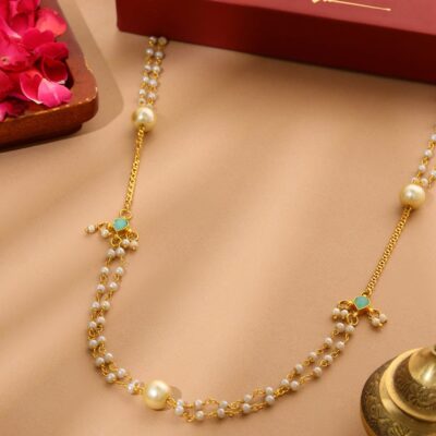 White Beaded, Kundan Necklace