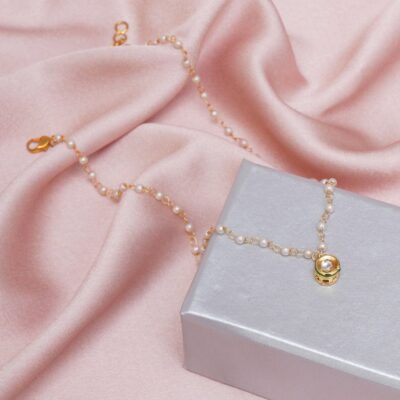 Gold Plated Kundan Pearl Necklace