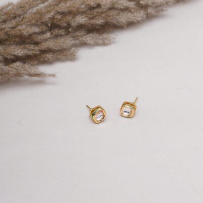 Gold Plated Kundan Stud