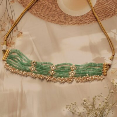 Green Kundan Choker Necklace