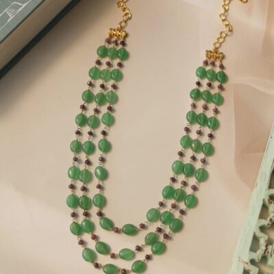 Mint Green Beaded Layered Necklace