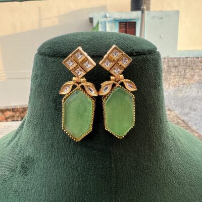 Sabyasachi Inspired Moissanite Danglers Kundan Earring