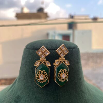 Sabyasachi Inspired Moissanite Danglers Kundan Earring