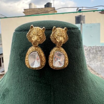 Sabyasachi Inspired Moissanite Danglers Kundan Earring
