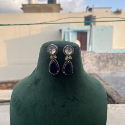 Sabyasachi Inspired Moissanite Danglers Kundan Earring