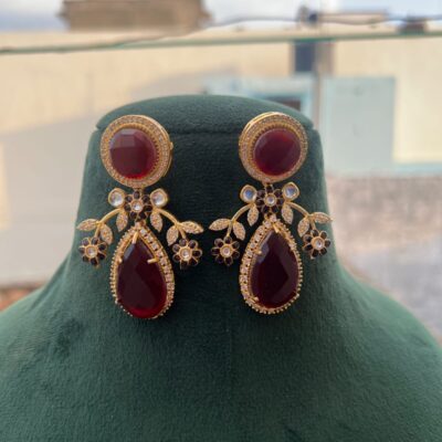 Sabyasachi Inspired Moissanite Danglers Kundan Earring
