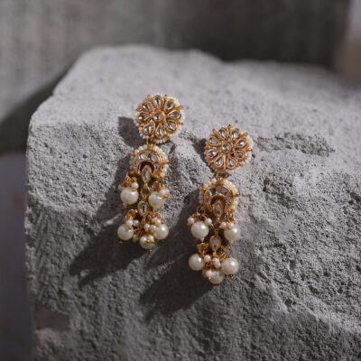 Gold Planted Kundan Earring