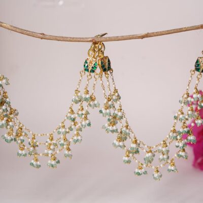 Green Beads Earchain