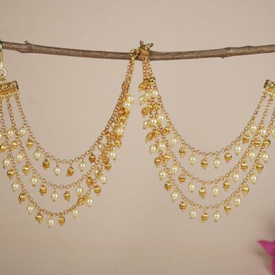 Gold Finish Beads Earchain