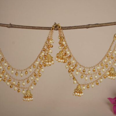 Gold Finish Beads Earchain