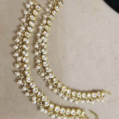 Kundan Stone Studded Ear Chains