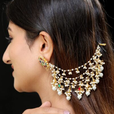 Kundan Stone Studded Ear Chains
