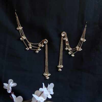 Gold Plated Pearl Dangler Earrings