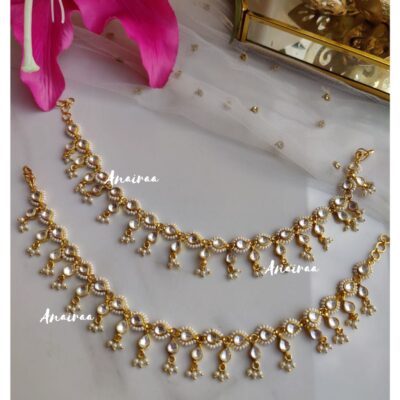 Paachi kundan anklets