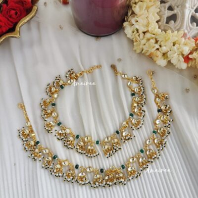 Paachi kundan anklets