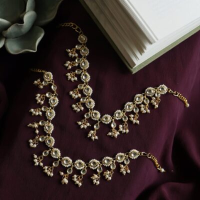 Paachi kundan Anklets