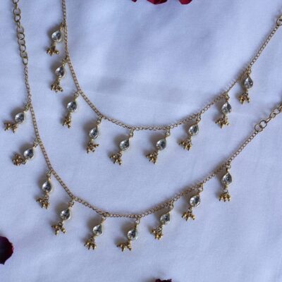 Paachi kundan Anklets