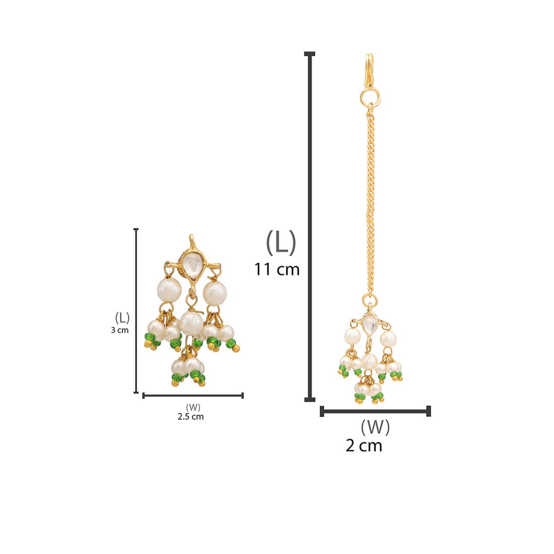 Kundan Maang tika With Earring For Kids - Image 8