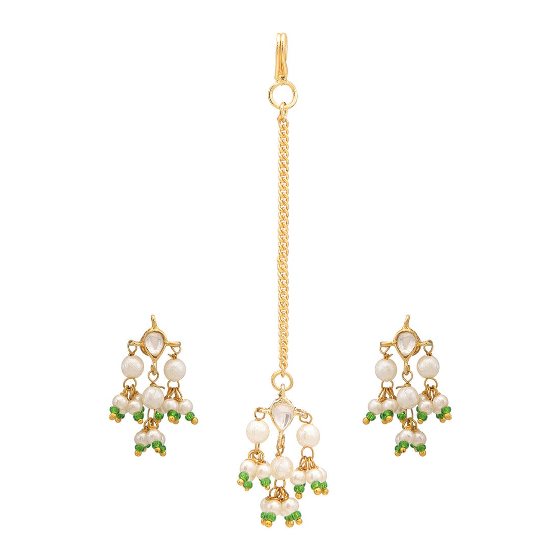 Kundan Maang tika With Earring For Kids - Image 4