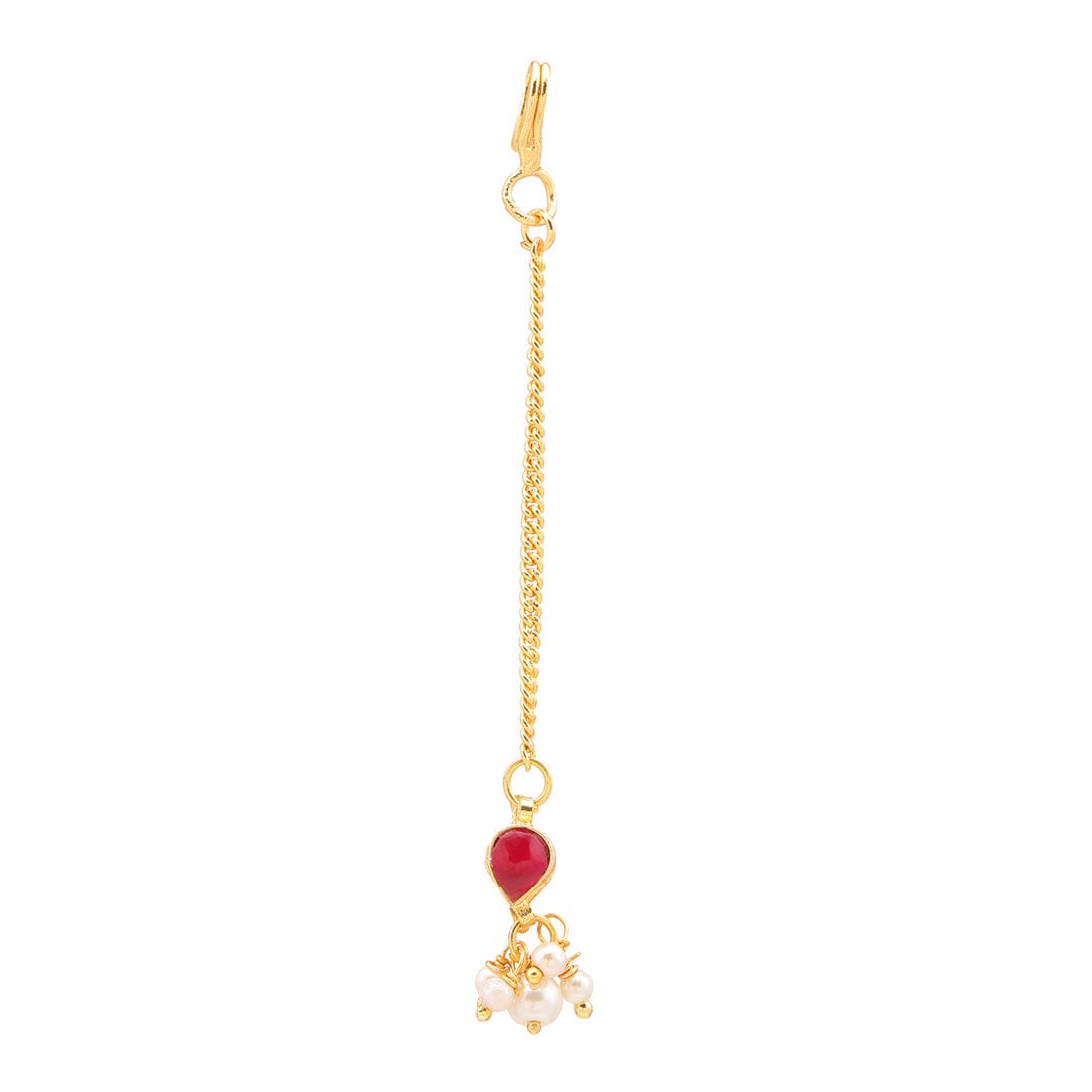 Red Kundan Maang tika For Kids - Image 6