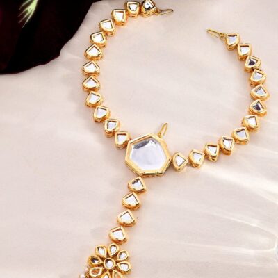 Bridal Kundan Matha Patti with Maang Tikka | Hair Jewellery