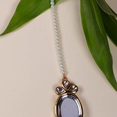 Gold Plated Kundan Big Maang Tika