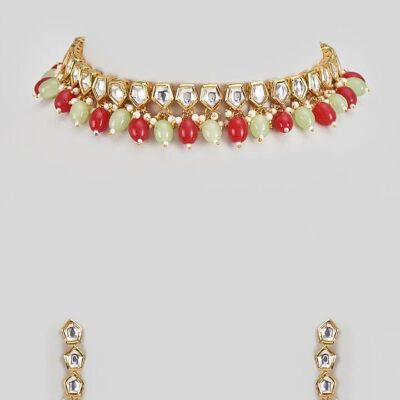 Gold-Plated Kundan Jewellery Set