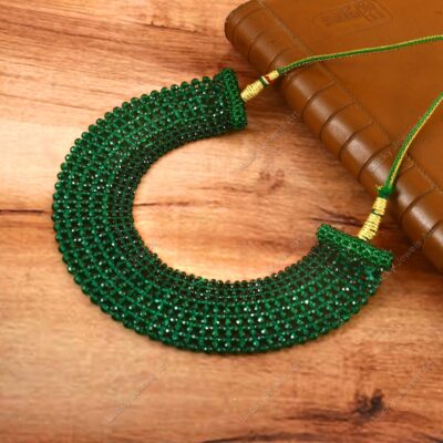 Chrome Green Quartz Choker: Adjustable Faceted Beaded Necklace, Traditional Bridesmaid Bridal