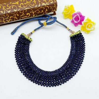 Blue Quartz Choker: Adjustable Faceted Beaded Necklace, Traditional Bridesmaid Bridal