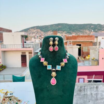 Sabyasachi Inspired Multi Colour Stone Necklace