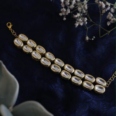 Gold Plated Kundan Bracelet