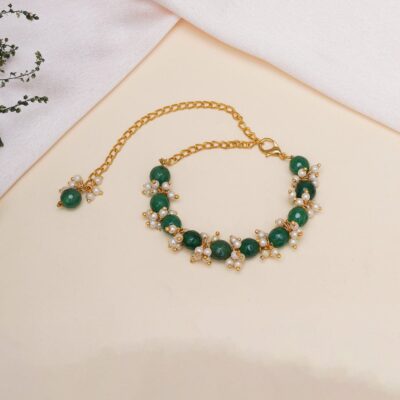 Green Beads Bracelet For Kids