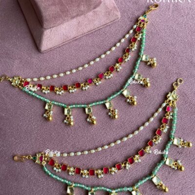 Pachhi kundan earchains