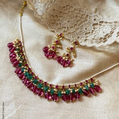Red Kundan Pearl Necklace