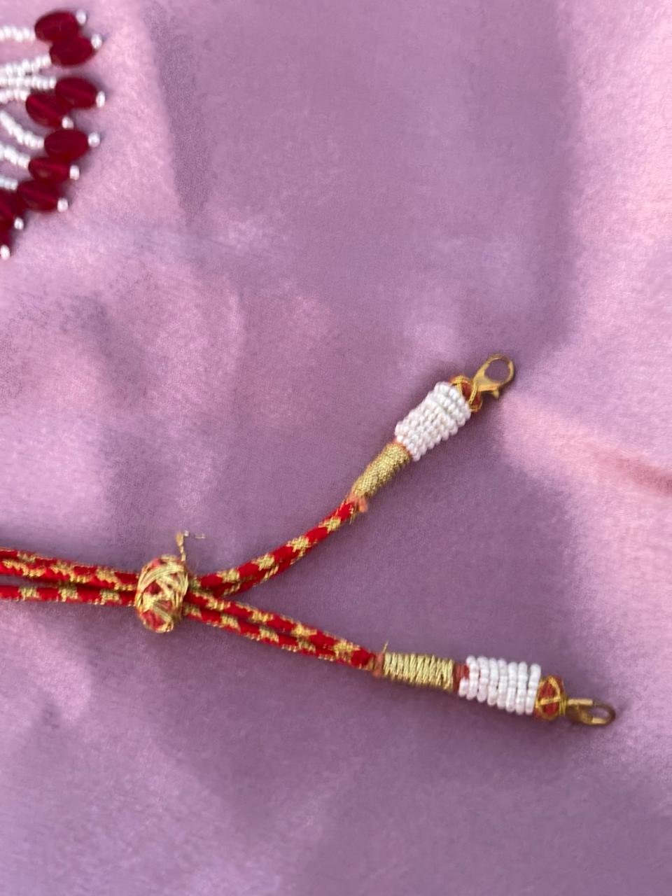 Adjustable Red Silk Thread Necklace Cord - Image 2