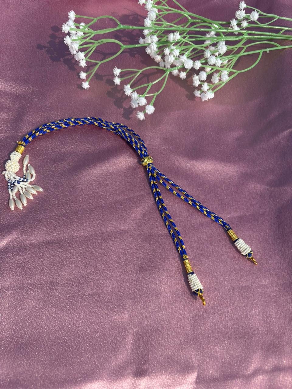 Adjustable Blue Silk Thread Necklace Cord