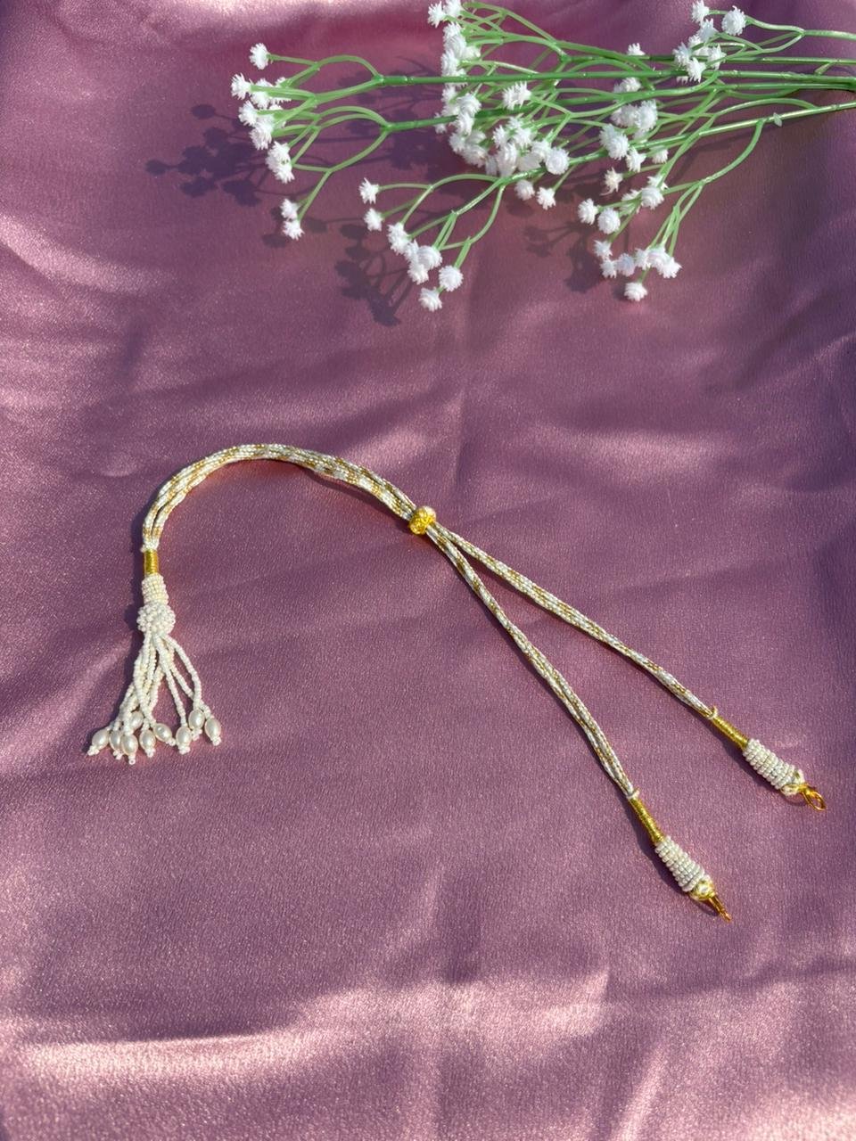 Adjustable White Silk Thread Necklace Cord