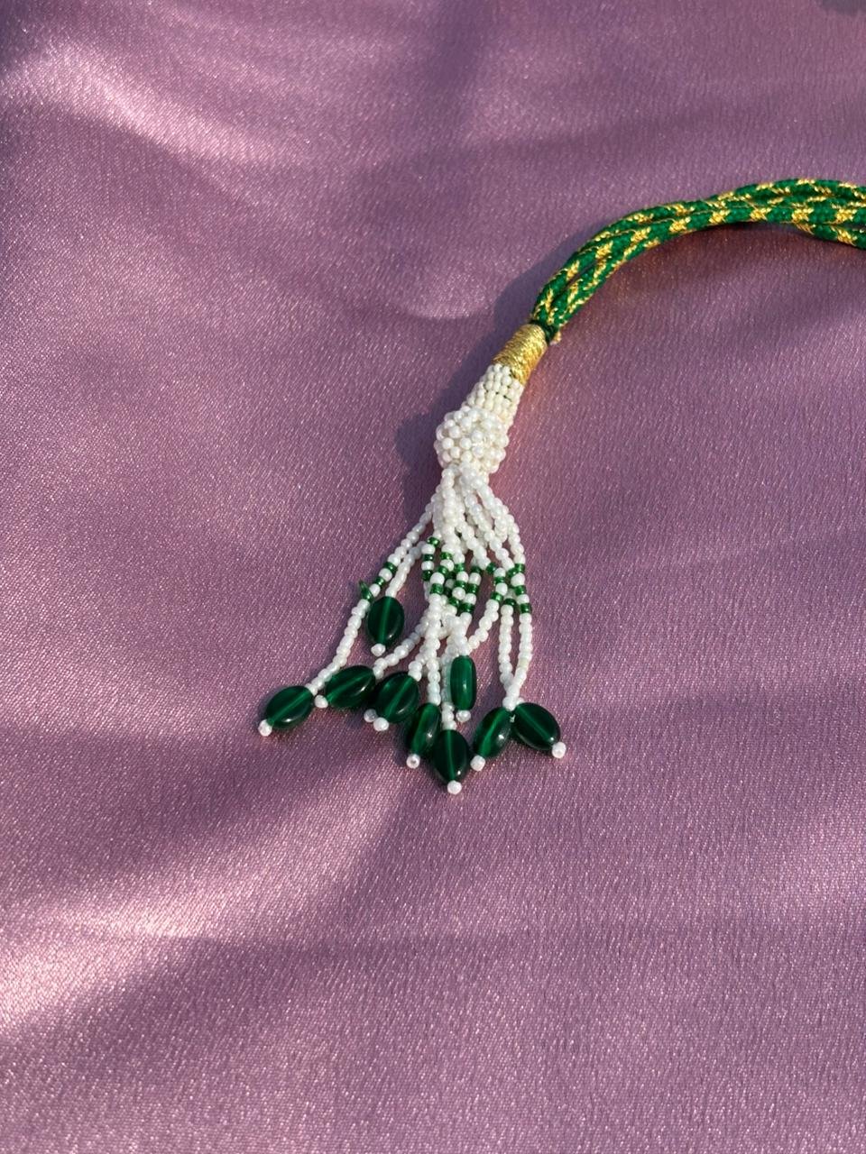 Adjustable Green Silk Thread Necklace Cord - Image 3